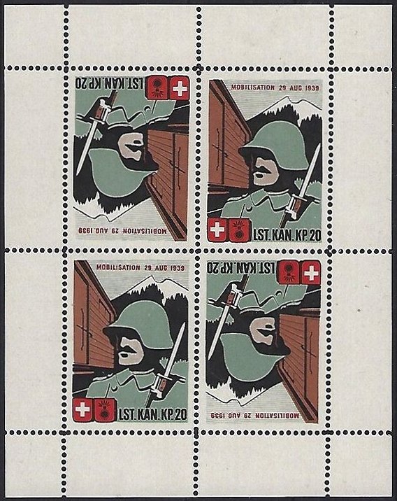 Schweiz Suisse Switzerland Soldatenmarken Eisenbahn Soldier Stamps Railway Lst Kan Kp 20.jpg
